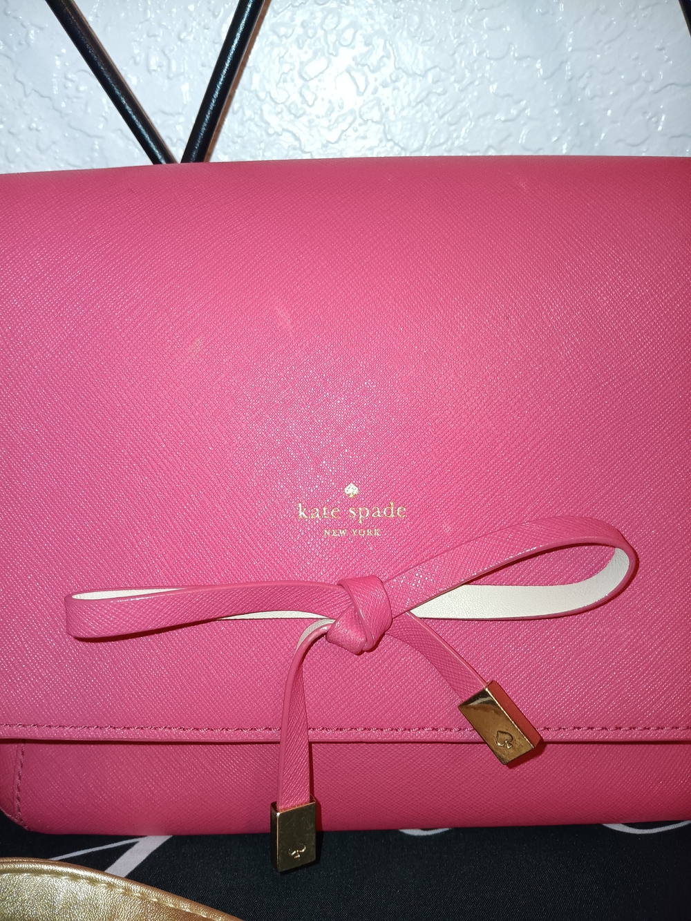 kate spade Pink Crossbody Bag with Gold Strap and Bow Detail - Picture 2 of 14